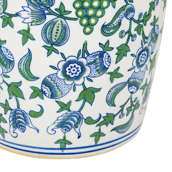 HomeRoots 24" Chinoiserie Porcelain Vase with Cherry Blossom Motif - Elegant Floral Centerpiece for Home Décor 574213