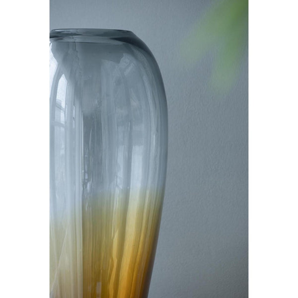 HomeRoots 19" Elegant Clear and Brown Ombre Glass Table Vase – Modern Home Décor Accent for Any Room 574231