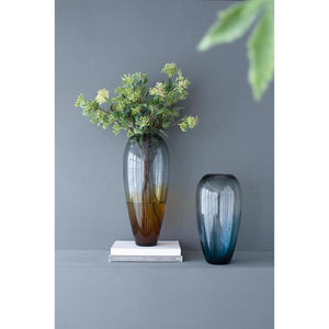 HomeRoots 19" Elegant Clear and Brown Ombre Glass Table Vase – Modern Home Décor Accent for Any Room 574231