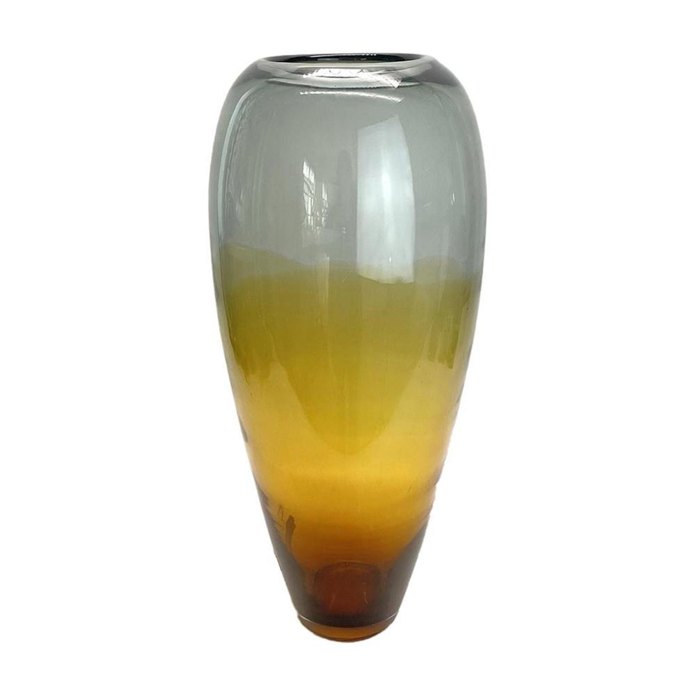 HomeRoots 19" Elegant Clear and Brown Ombre Glass Table Vase – Modern Home Décor Accent for Any Room 574231