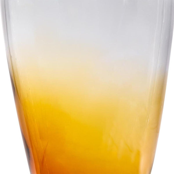 HomeRoots 19" Elegant Clear and Brown Ombre Glass Table Vase – Modern Home Décor Accent for Any Room 574231
