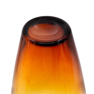 HomeRoots 19" Elegant Clear and Brown Ombre Glass Table Vase – Modern Home Décor Accent for Any Room 574231