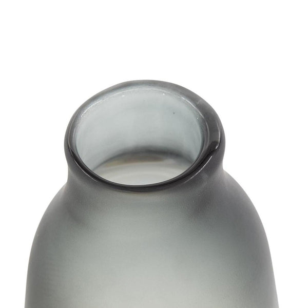 HomeRoots 17" Charcoal-Orange Ombre Glass Vase - Striking Modern Accent for Floral Arrangements & Decor 574232