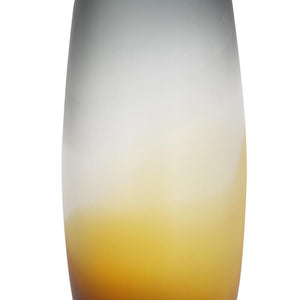 HomeRoots 17" Charcoal-Orange Ombre Glass Vase - Striking Modern Accent for Floral Arrangements & Decor 574232