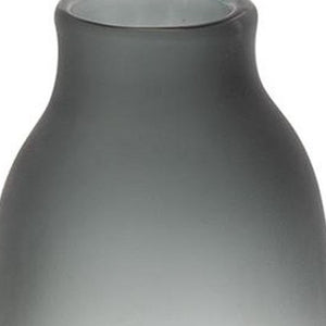 HomeRoots 17" Charcoal-Orange Ombre Glass Vase - Striking Modern Accent for Floral Arrangements & Decor 574232