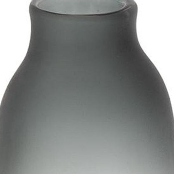 HomeRoots 17" Charcoal-Orange Ombre Glass Vase - Striking Modern Accent for Floral Arrangements & Decor 574232