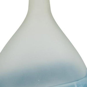 HomeRoots 16" Coastal-Inspired White and Blue Swirl Art Glass Table Vase – Elegant Centerpiece for Home Decor 574239