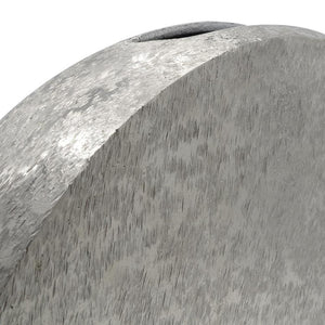 HomeRoots 15" Silver Aluminum Round Disc Vase – Modern Minimalism, Sculptural Centerpiece for Any Decor Style 574242