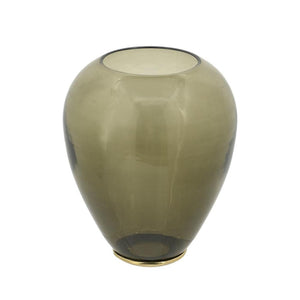 HomeRoots 14" Dark Green and Gold Glass Ginger Jar – Elegant Decorative Storage Vessel for Home Décor & Gifts 574249