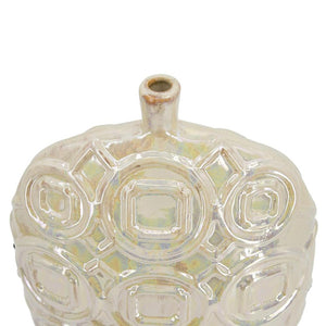 HomeRoots 20" Ivory Geometric Bud Ceramic Table Vase - Elegant Home Decor for Modern & Classic Interiors 574263