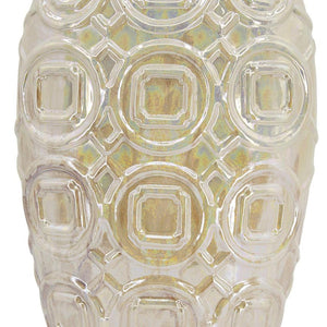 HomeRoots 20" Ivory Geometric Bud Ceramic Table Vase - Elegant Home Decor for Modern & Classic Interiors 574263