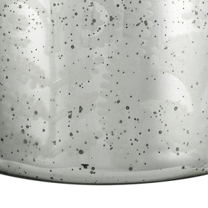HomeRoots 18" Silver Floral Round Glass Table Vase - Elegant Home Decor Accent for Modern & Traditional Styles 574271