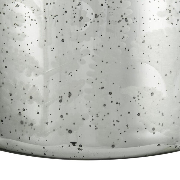 HomeRoots 18" Silver Floral Round Glass Table Vase - Elegant Home Decor Accent for Modern & Traditional Styles 574271