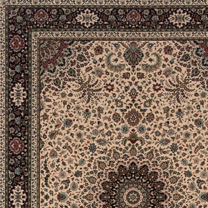 HomeRoots 6' Blue Oriental Round Rug - Elegant Design, Durable & Stain-Resistant for High-Traffic Spaces 10' X 13' 574279