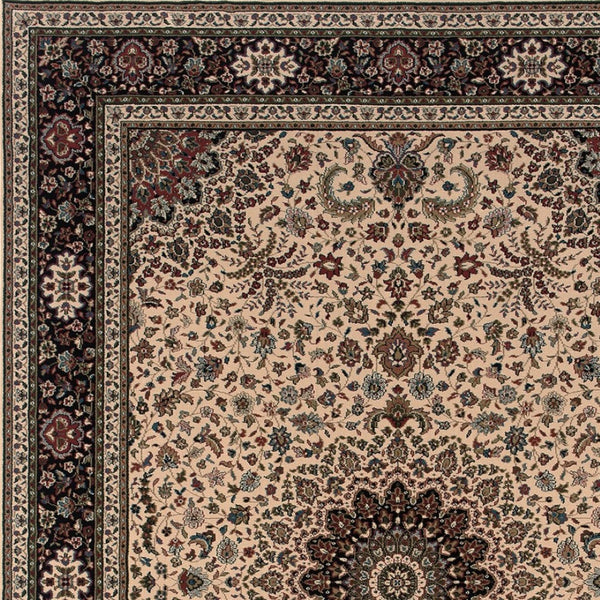HomeRoots 6' Blue Oriental Round Rug - Elegant Design, Durable & Stain-Resistant for High-Traffic Spaces 7' X 10' 574282