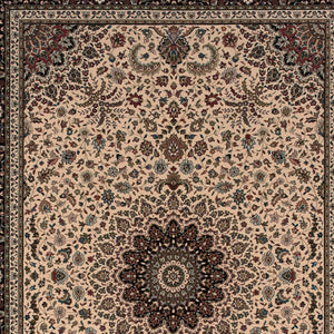 HomeRoots 6' Blue Oriental Round Rug - Elegant Design, Durable & Stain-Resistant for High-Traffic Spaces 8' X 11' 574283