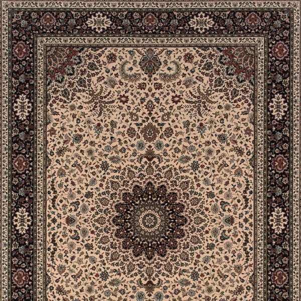 HomeRoots 6' Blue Oriental Round Rug - Elegant Design, Durable & Stain-Resistant for High-Traffic Spaces 8' X 11' 574283