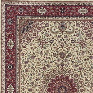 HomeRoots 6' Blue Oriental Round Rug - Elegant Design, Durable & Stain-Resistant for High-Traffic Spaces 10' X 13' 574284