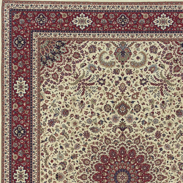 HomeRoots 6' Blue Oriental Round Rug - Elegant Design, Durable & Stain-Resistant for High-Traffic Spaces 10' X 13' 574284