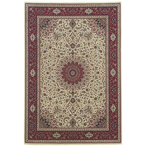 HomeRoots 6' Blue Oriental Round Rug - Elegant Design, Durable & Stain-Resistant for High-Traffic Spaces 4' X 6' 574285