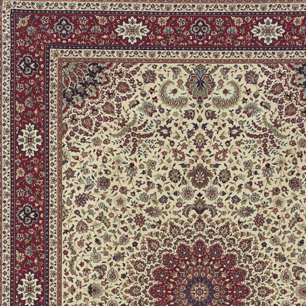 HomeRoots 6' Blue Oriental Round Rug - Elegant Design, Durable & Stain-Resistant for High-Traffic Spaces 5' X 8' 574286