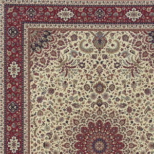 HomeRoots 6' Blue Oriental Round Rug - Elegant Design, Durable & Stain-Resistant for High-Traffic Spaces 7' X 10' 574287