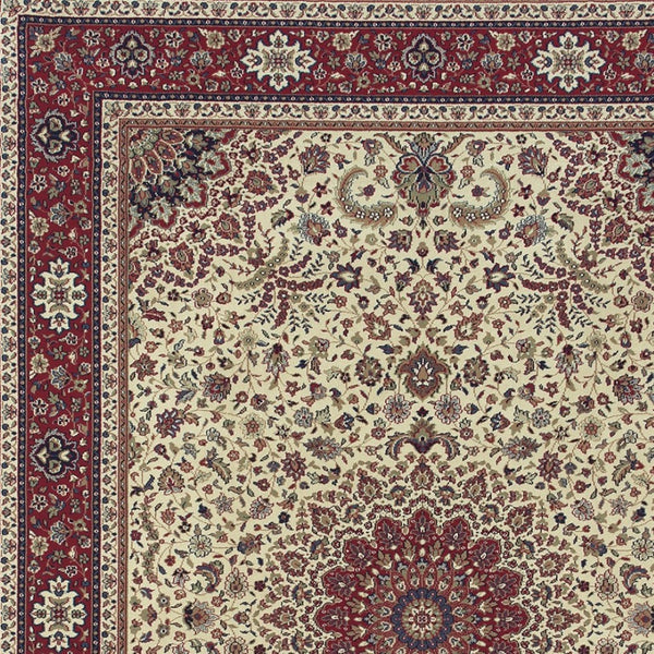 HomeRoots 6' Blue Oriental Round Rug - Elegant Design, Durable & Stain-Resistant for High-Traffic Spaces 7' X 10' 574287