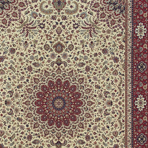 HomeRoots 6' Blue Oriental Round Rug - Elegant Design, Durable & Stain-Resistant for High-Traffic Spaces 8' X 11' 574288