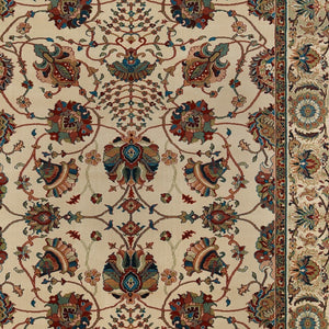 HomeRoots 6' Ivory Floral Round Rug - Elegant, Durable, Stain-Resistant Design for Timeless Home Décor Appeal 10' X 13' 574290