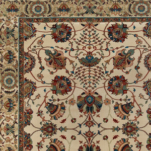HomeRoots 6' Ivory Floral Round Rug - Elegant, Durable, Stain-Resistant Design for Timeless Home Décor Appeal 4' X 6' 574291