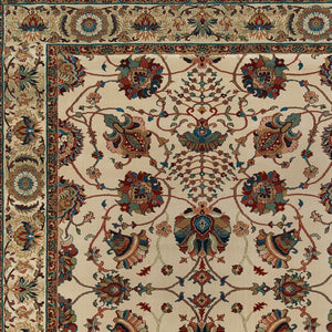 HomeRoots 6' Ivory Floral Round Rug - Elegant, Durable, Stain-Resistant Design for Timeless Home Décor Appeal 7' X 10' 574292