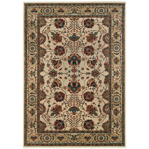 HomeRoots 6' Ivory Floral Round Rug - Elegant, Durable, Stain-Resistant Design for Timeless Home Décor Appeal 8' X 11' 574293