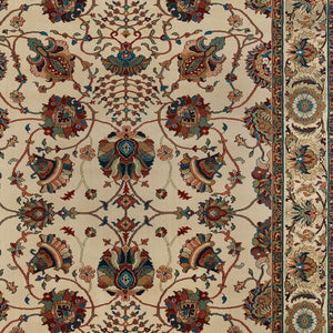 HomeRoots 6' Ivory Floral Round Rug - Elegant, Durable, Stain-Resistant Design for Timeless Home Décor Appeal 8' X 11' 574293