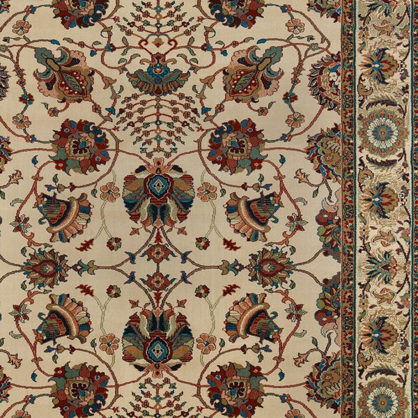 HomeRoots 6' Ivory Floral Round Rug - Elegant, Durable, Stain-Resistant Design for Timeless Home Décor Appeal 8' X 11' 574293