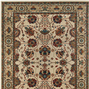 HomeRoots 6' Ivory Floral Round Rug - Elegant, Durable, Stain-Resistant Design for Timeless Home Décor Appeal 8' X 11' 574293