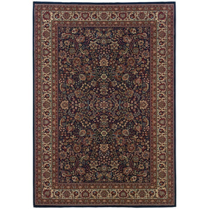 HomeRoots 6' Elegant Round Oriental Rug in Ivory, Black & Red - Timeless Style for Modern Spaces 10' X 13' 574295