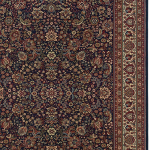 HomeRoots 6' Elegant Round Oriental Rug in Ivory, Black & Red - Timeless Style for Modern Spaces 10' X 13' 574295