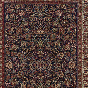 HomeRoots 6' Elegant Round Oriental Rug in Ivory, Black & Red - Timeless Style for Modern Spaces 8' X 11' 574299