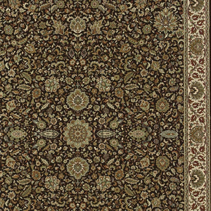 HomeRoots 8' Elegant Brown and Ivory Oriental Square Rug - Stain Resistant, Durable, and Perfect for Any Space 10' X 13' 574310