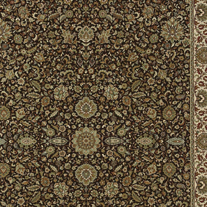 Homeroots 6' Brown Oriental Round Rug - Durable, Stain Resistant, Geometric Design For Warmth And Style 8' X 11' Polypropylene 574314