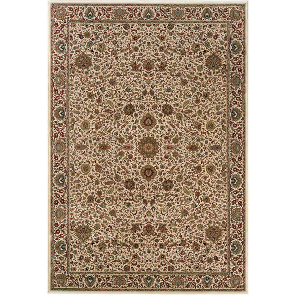 Homeroots 6' Brown Oriental Round Rug - Durable, Stain Resistant, Geometric Design For Warmth And Style 4' X 6' Polypropylene 574316