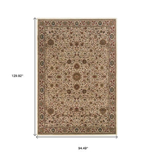 Homeroots 6' Brown Oriental Round Rug - Durable, Stain Resistant, Geometric Design For Warmth And Style 8' X 11' Polypropylene 574318