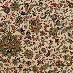 Homeroots 6' Brown Oriental Round Rug - Durable, Stain Resistant, Geometric Design For Warmth And Style 8' X 11' Polypropylene 574318