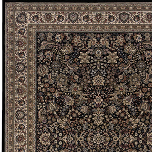 Homeroots 6' Elegant Green And Ivory Oriental Round Rug - Durable, Stain-resistant, Perfect For Any Room 5' X 8' Polypropylene 574334