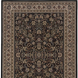 Homeroots 6' Elegant Green And Ivory Oriental Round Rug - Durable, Stain-resistant, Perfect For Any Room 5' X 8' Polypropylene 574334