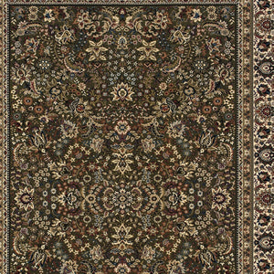 Homeroots 6' Elegant Green And Ivory Oriental Round Rug - Durable, Stain-resistant, Perfect For Any Room 4' X 6' Polypropylene 574336