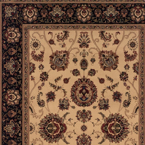 HomeRoots 4' Timeless Black and Ivory Oriental Area Rug – Durable, Stain-Resistant Design for Any Space 4' X 6' 574348