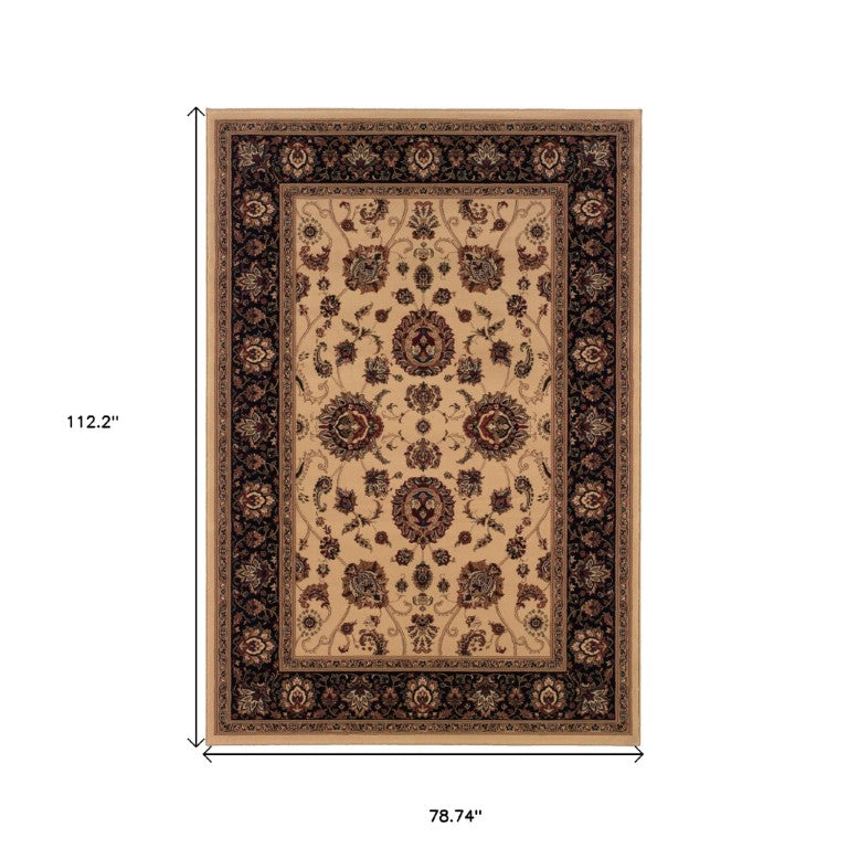 Oriental Polypropylene Area Rug Power Loomed Classic Motif for Living and Dining Room Floors