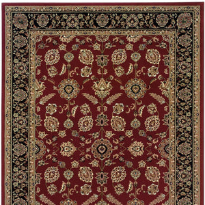 HomeRoots 4' Elegant Red Black and Tan Oriental Area Rug - Durable, Stain-Resistant, Perfect for Any Room 4' X 6' 574362