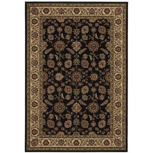 HomeRoots 4' Timeless Brown Ivory and Black Oriental Area Rug - Durable, Stylish, and Easy to Maintain for Any Room 4' X 6' 574370